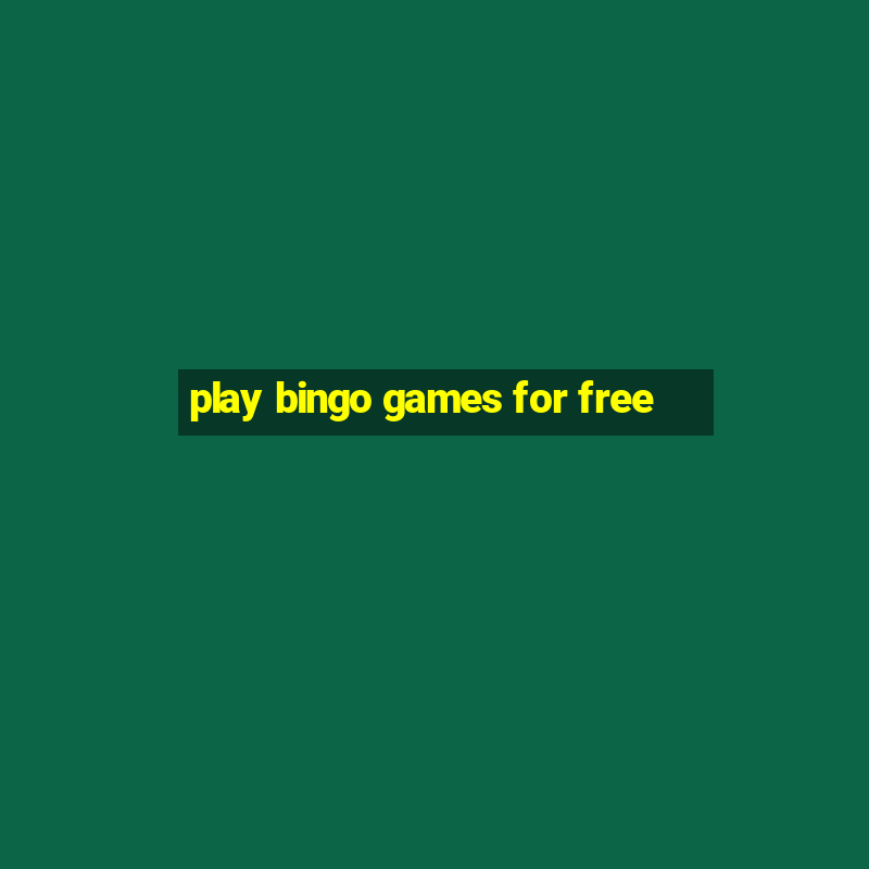 play bingo games for free