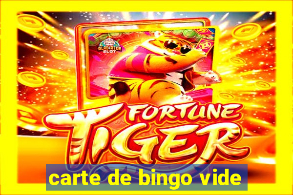 carte de bingo vide