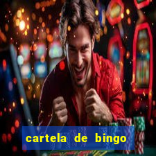 cartela de bingo para chá de bebê