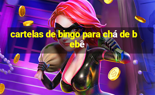 cartelas de bingo para chá de bebê