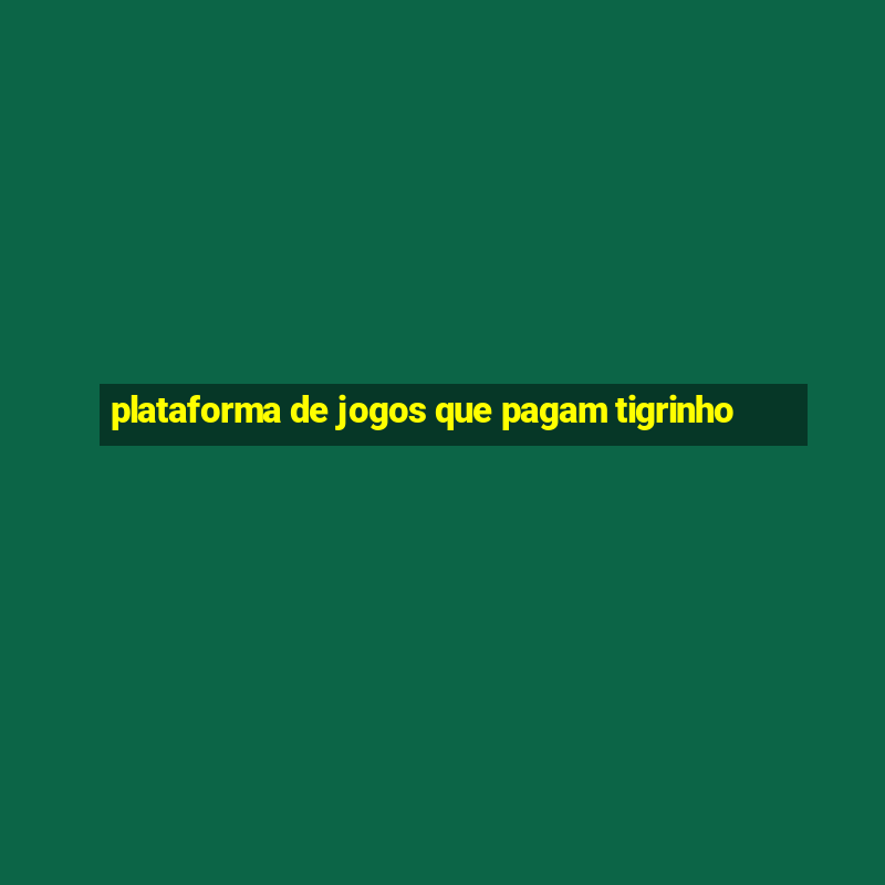 plataforma de jogos que pagam tigrinho