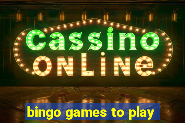 bingo games to play