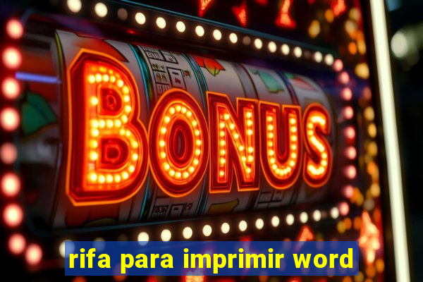 rifa para imprimir word