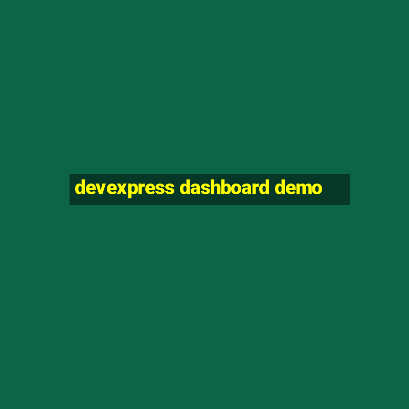 devexpress dashboard demo