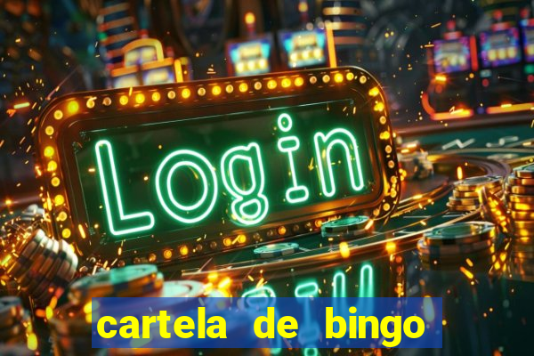 cartela de bingo para preencher