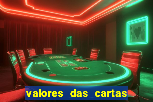 valores das cartas no 21