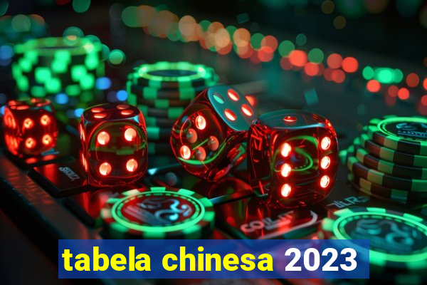 tabela chinesa 2023