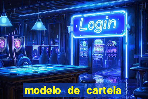 modelo de cartela de bingo em branco