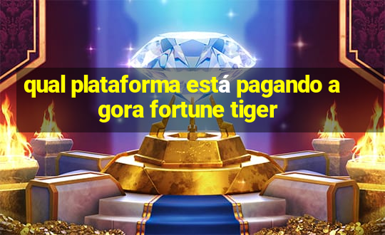 qual plataforma está pagando agora fortune tiger