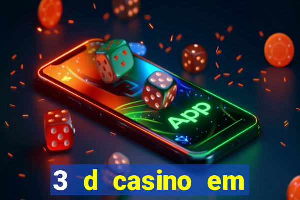 3 d casino em movimento com baralho