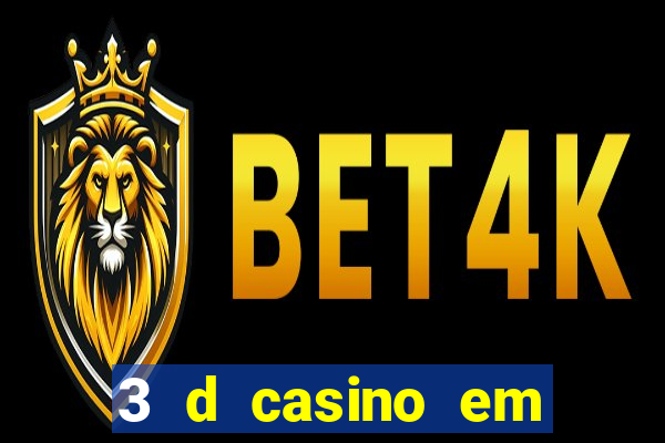 3 d casino em movimento com baralho