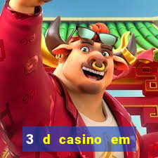 3 d casino em movimento com baralho