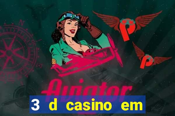 3 d casino em movimento com baralho