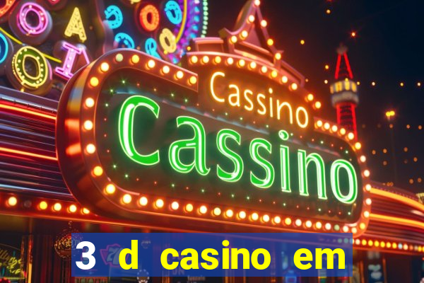 3 d casino em movimento com baralho