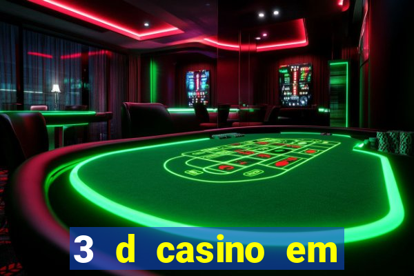 3 d casino em movimento com baralho