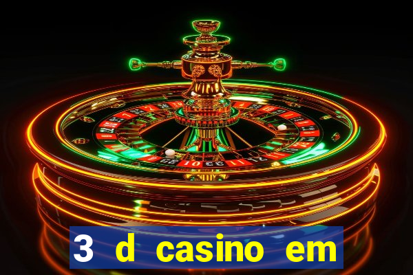 3 d casino em movimento com baralho