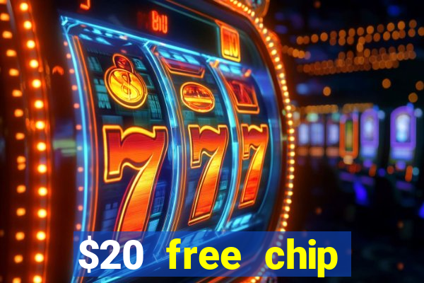 $20 free chip offered by desert nights casino