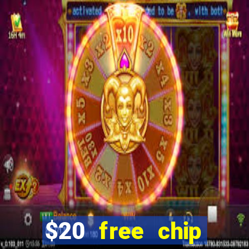 $20 free chip offered by desert nights casino