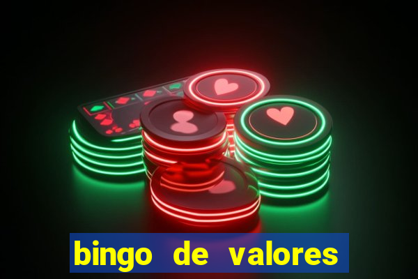 bingo de valores para imprimir