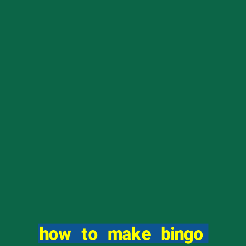 how to make bingo cards in excel