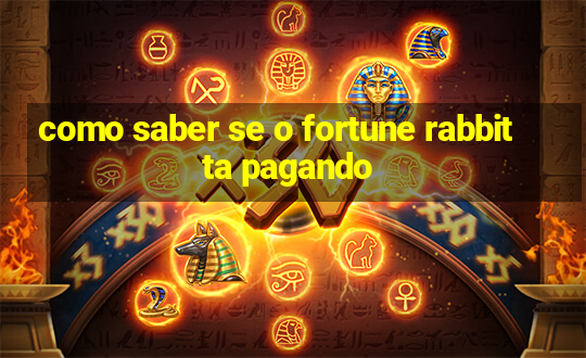 como saber se o fortune rabbit ta pagando