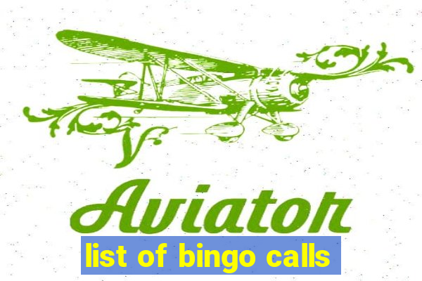 list of bingo calls