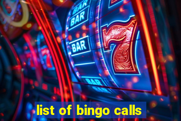 list of bingo calls