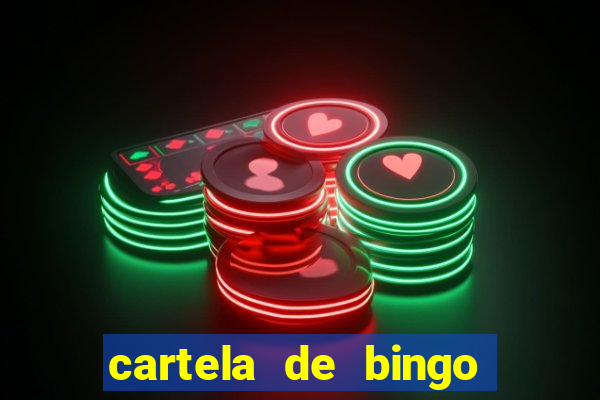 cartela de bingo com letras