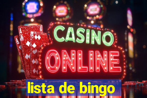 lista de bingo