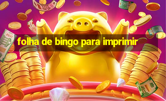 folha de bingo para imprimir