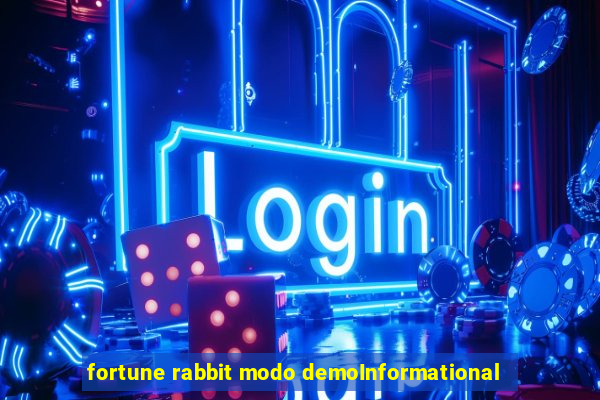 fortune rabbit modo demoInformational