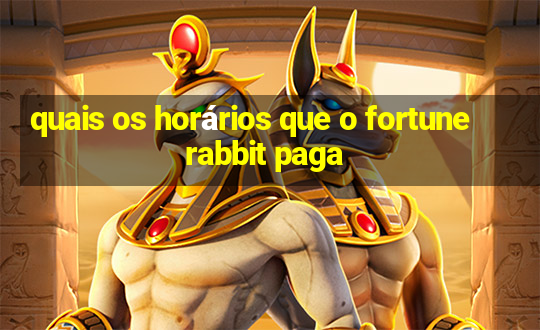 quais os horários que o fortune rabbit paga