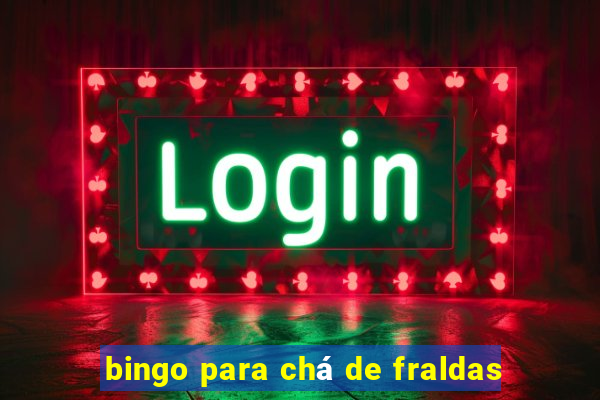 bingo para chá de fraldas