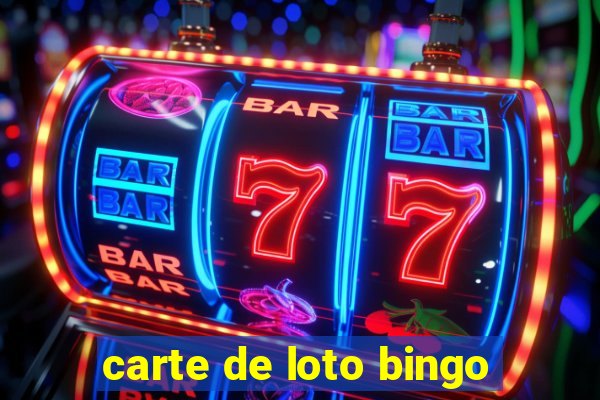 carte de loto bingo