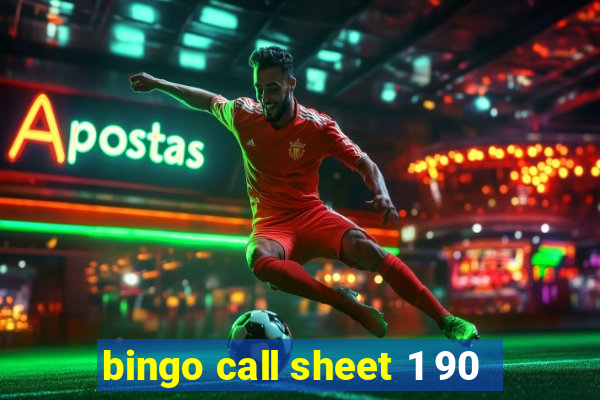 bingo call sheet 1 90