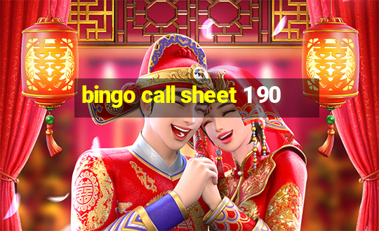 bingo call sheet 1 90