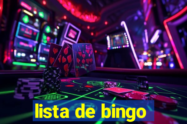 lista de bingo