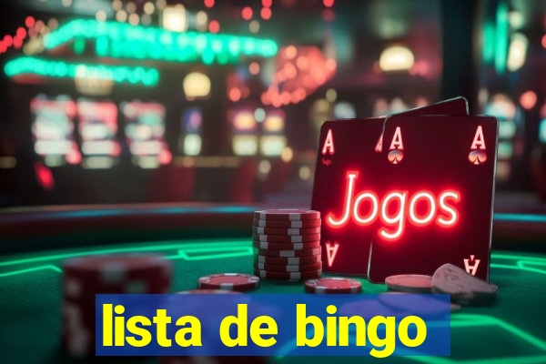 lista de bingo