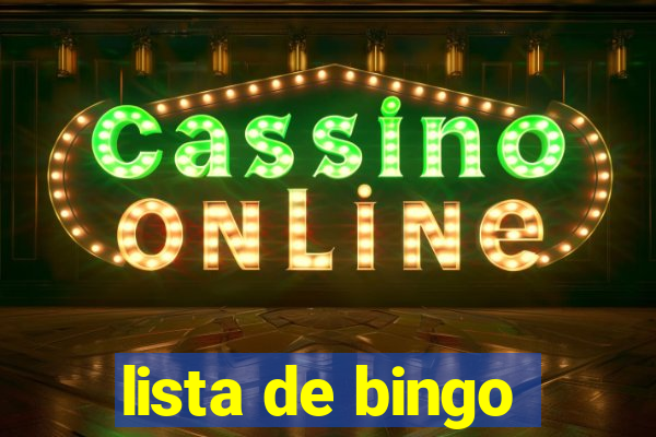 lista de bingo