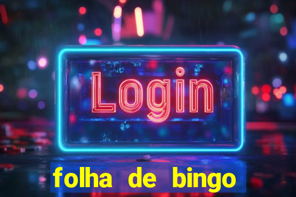 folha de bingo para imprimir