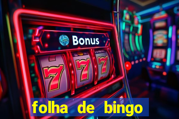 folha de bingo para imprimir